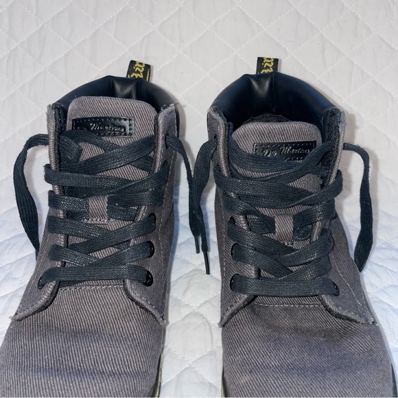 Dr. Doc Martens Women’s 7 Black Gray Maelly Canvas Lace Up Ankle Boots - Picture 6 of 8